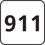 911 in black letters on a white background. Less Grief = Better Health