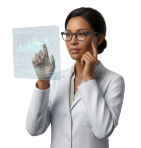 Female medical researcher looking at data about Holistic Oncology Treatments