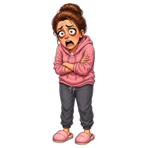 A woman suffering from Caregiving Hypervigilance