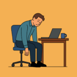 image of a man slumped over his desk - too depressed to work on his computer. Less Grief = Better Health