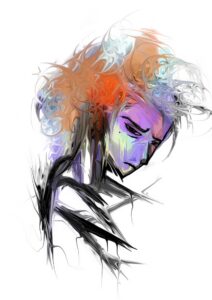 abstract figure depicting health issues and anger