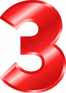 The number 3 in red for the top 3 ways to make habit changes
